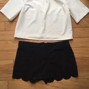 Francesca’s Black Scalloped Shorts